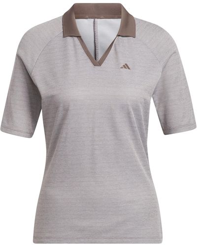 adidas Standard Ultimate365 Tour No Show Half Sleeve Polo Shirt - Gray