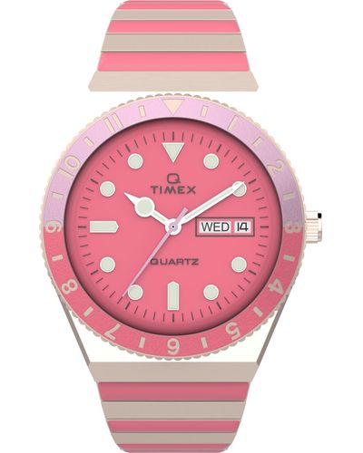 Timex Analog Quarz Uhr mit Edelstahl Armband TW2W41000VQ - Pink