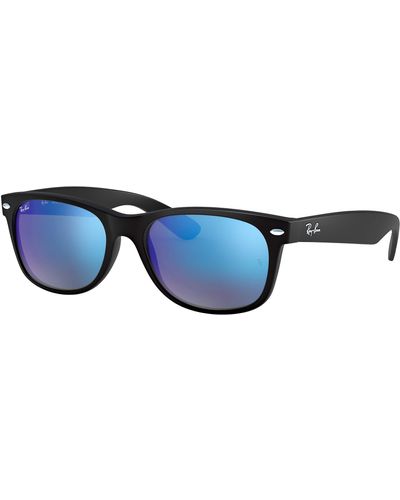 Ray-Ban Rb2132f New Wayfarer Low Bridge Fit Square Sunglasses - Blue