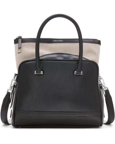 Calvin Klein Malachite Organizational Bag Satchel - Black