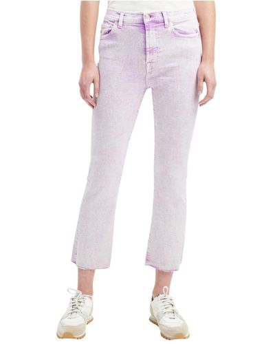 7 For All Mankind High-waist Slim Kick Jeans - Pink