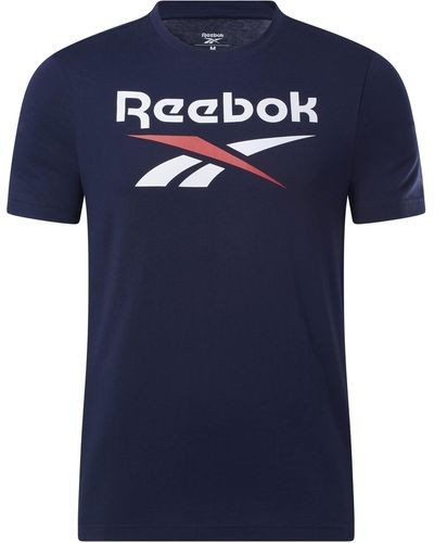 Reebok Identity Big Stacked Logo Tee - Blue