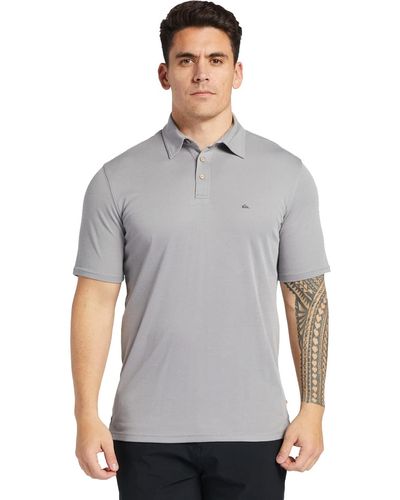 Quiksilver Water 2 Lightweight Quick Dry Collared Polo Shirt - Grey