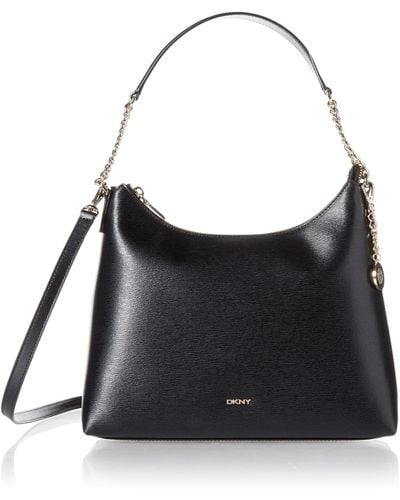 DKNY Classic Faux Leather Bryant Hobo Bags - Black