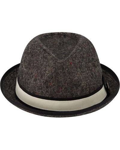 True Religion , Wide Brim Fedora Fashion Hat, Gray, Medium/large - Black