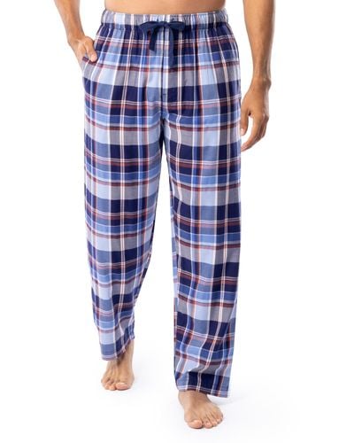 Izod Poly-rayon Yarn-dye Woven Sleep Pant Pajama Bottom - Blue