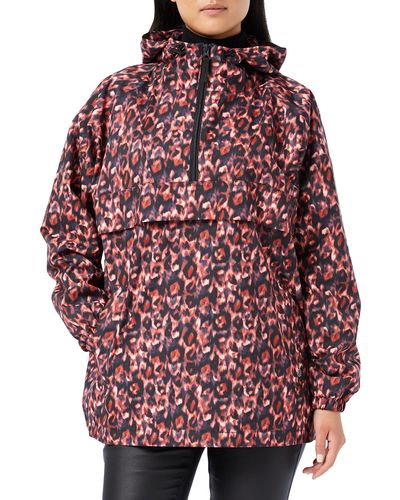 Core 10 Over-the-head Water Resistant Hooded Jacket - Red