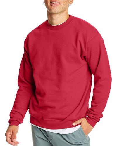Hanes Mens Ecosmart Sweatshirt - Red