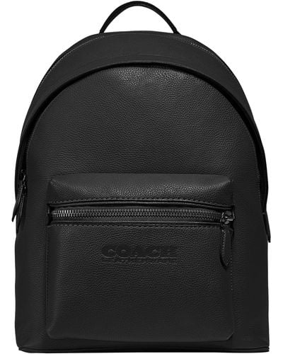 COACH Charter Backpack In Refined Pebbled Leather - Black