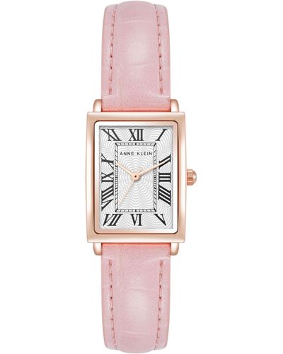 Anne Klein Croco-grain Strap Watch - Pink