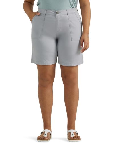 Lee Jeans Plus Size Ultra Lux Comfort With Flex-to-go Utility Bermuda Short - Gray