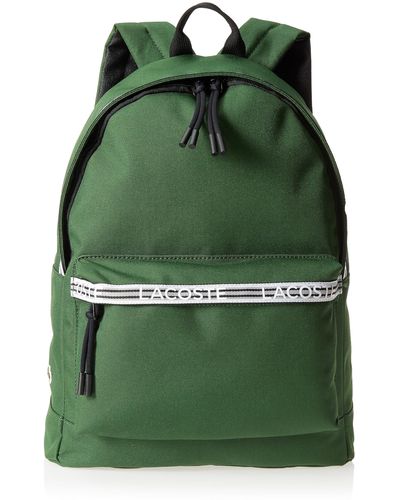Lacoste Neocroc Backpack With Zipped Logo Straps - Green