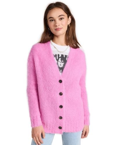 Rebecca Taylor Brushed Mohair Cardigan - Pink