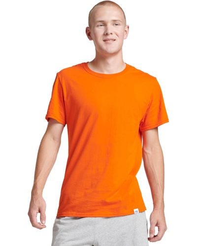 Russell Mens Performance Cotton Short Sleeve T-shirt - Orange