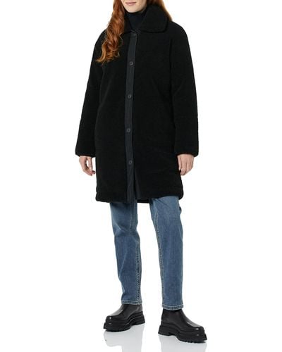 Amazon Essentials Oversized Teddy Sherpa Coat - Black