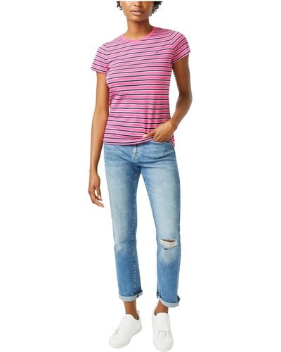 Nautica Classic Fit Stripe T-shirt - Pink