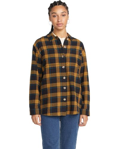 Volcom Oversize Me Long Sleeve Flannel - Brown