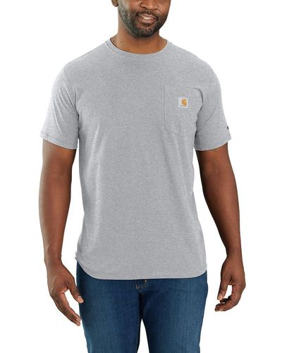Carhartt Force Relaxed Fit Midweight Long Sleeve Pocket Tee - Gray