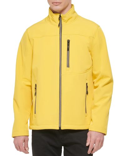 Guess Softshell Long Sleeve 1 Chest Pocket Jacket - Yellow
