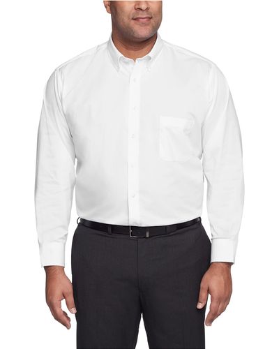 Izod Fit Dress Shirts Stretch Solid - White