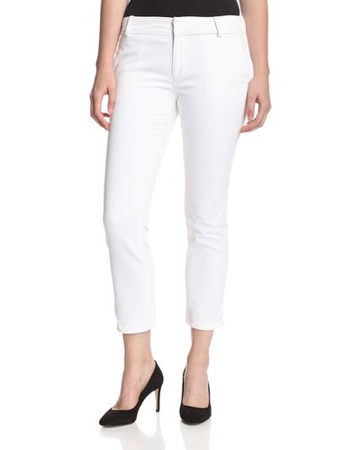 DL1961 Poppy High Rise Slim Straight Trouser - White