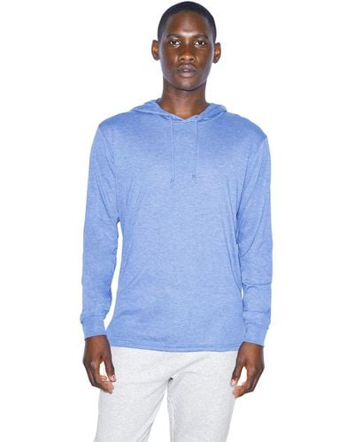 American Apparel Tri-blend Long Sleeve-pullover Hoodie - Blue