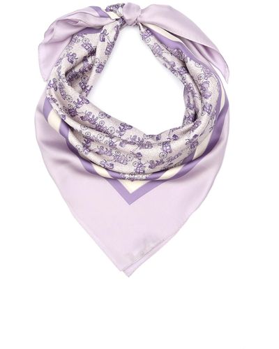 COACH S Horse And Carriage Printed Silk Square Scarf - White