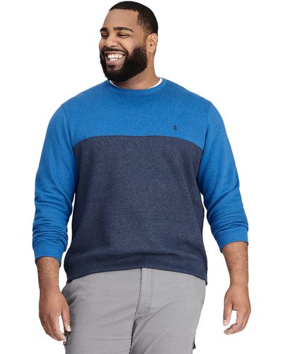 Izod Big & Tall Big Advantage Performance Crewneck Fleece Pullover Sweatshirt - Blue