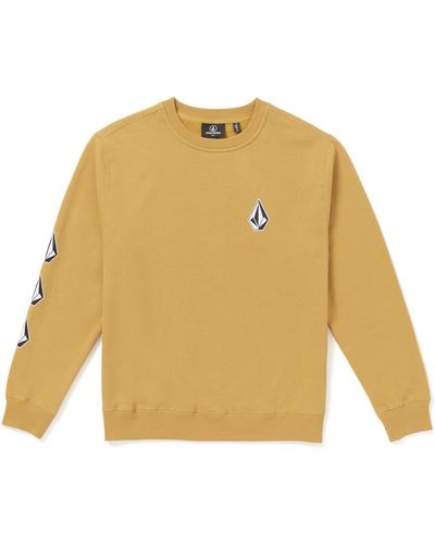 Volcom Iconic Stone Crew Fleece Sweatshirt - Yellow