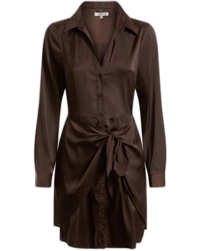 Guess Essential Long Sleeve Alya Dress - Brown