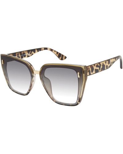 Tahari Th816 Oversized Flushed Lens 100% Uv Protective Cat Eye Sunglasses. Elegant Gifts For Her - Black