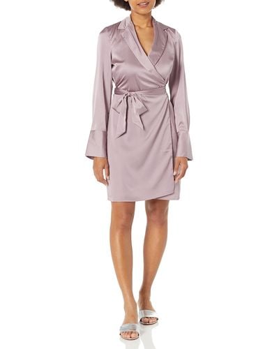 Guess Eco Essential Long Sleeve Adair Wrap Dress - Pink