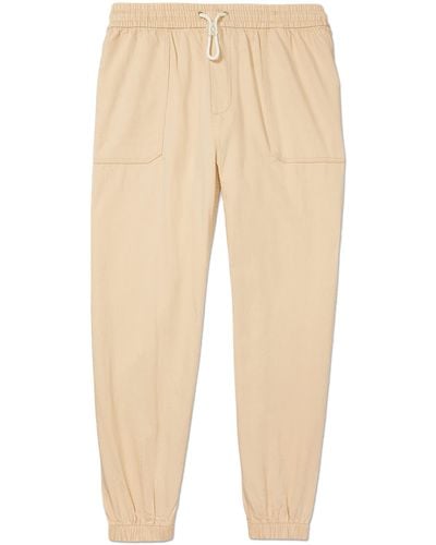 Tommy Hilfiger Cotton And Linen Drawstring Pant With Pull Up Loops - Natural