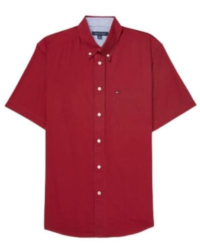 Tommy Hilfiger Adaptive Short Sleeve Shirt With Magnetic Buttons - Red