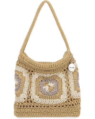 The Sak Ava Mini Hobo Bag In Crochet - Metallic