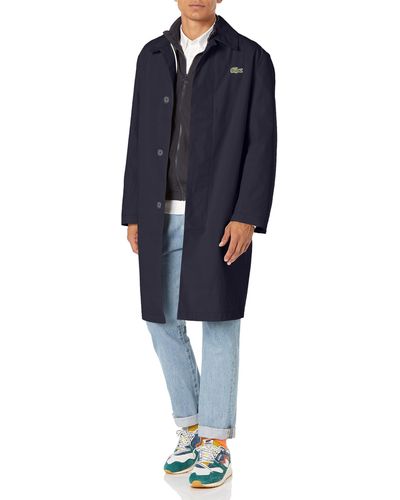 Lacoste Front Pocket Trench Coat - Blue