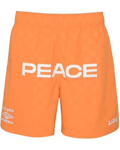 Umbro 's X Akomplice Peace Embossed Checkerboard Short - Orange