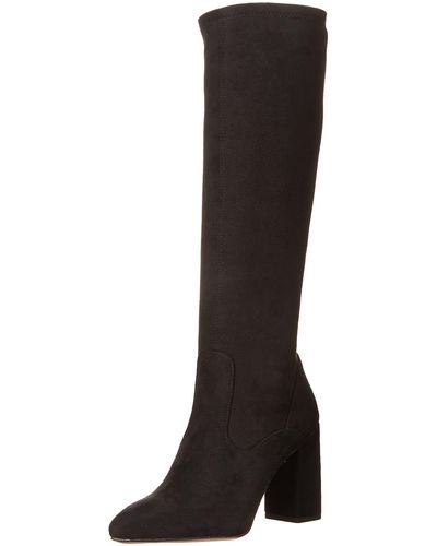Franco Sarto S Katherine Pointed Toe Knee High Boots Black Stretch Suede 7.5 M