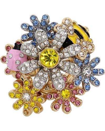 Betsey Johnson S Daisy Cocktail Ring - Multicolor