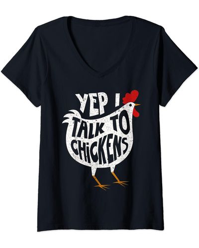 Caterpillar S Yep I Talk To Chickens Cute Chicken Buffs Tee Gift V-neck T-shirt - Black