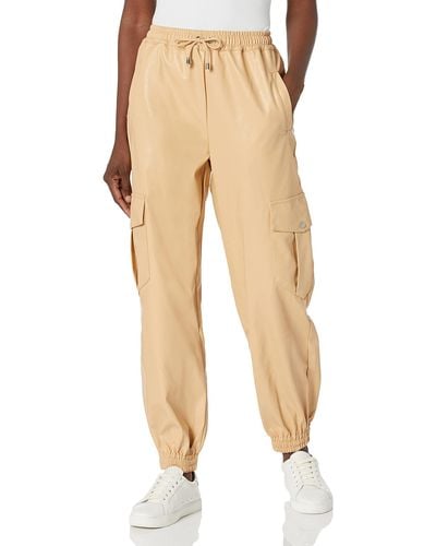 Kendall + Kylie Kendall + Kylie Vegan Leather Cargo Jogger Pant - Natural
