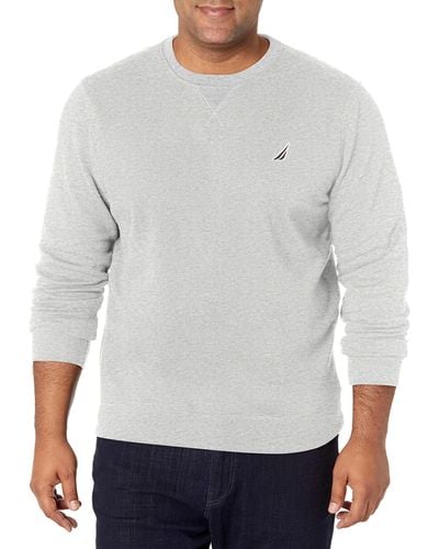 Nautica Basic Crew Neck Fleece Sweatshirt - Gray