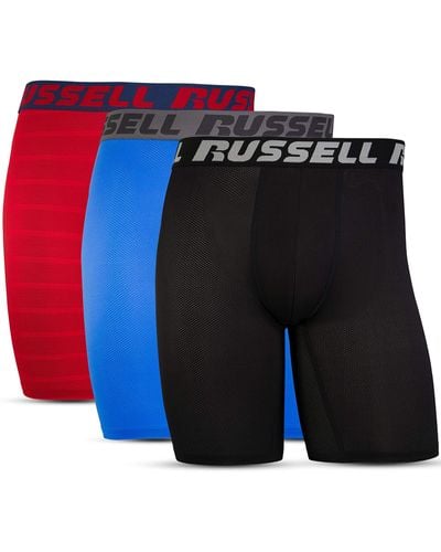 Russell Freshforce Odor Protection And Coolforce Ventilation Performance Boxer Briefs - Blue