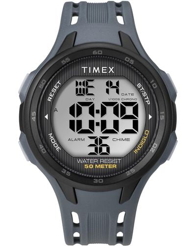 Timex Dgtl Sport 45mm Watch – Blue Case With Blue Resin - Black