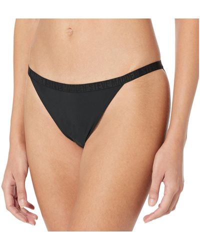 Steve Madden Standard Micro String Bikini Underwear - Black