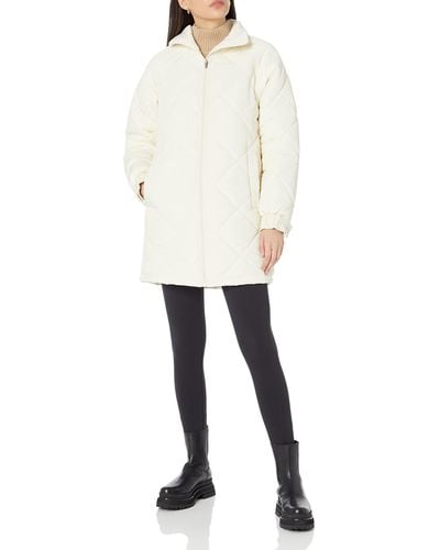 Amazon Essentials Relaxed-fit Recycled Polyester Mid Length Puffer Coat - White