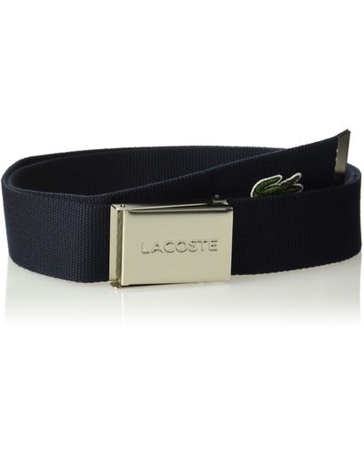 Lacoste Textile Signature Croc Logo Belt - Blue