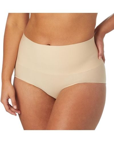Maidenform Womens Tame Your Tummy Shaping Lace With Cool Comfort Dm0051 Shapewear Briefs - Brown