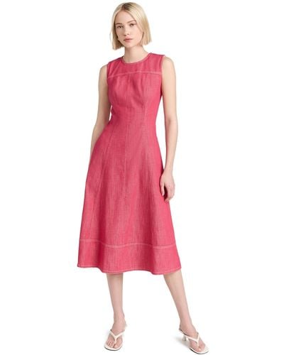 Shoshanna Strawberry Denim Cora Dress - Pink
