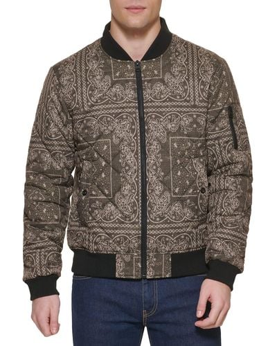 Levi's Diamond Quilted Bomber Jacket in Blue for Men